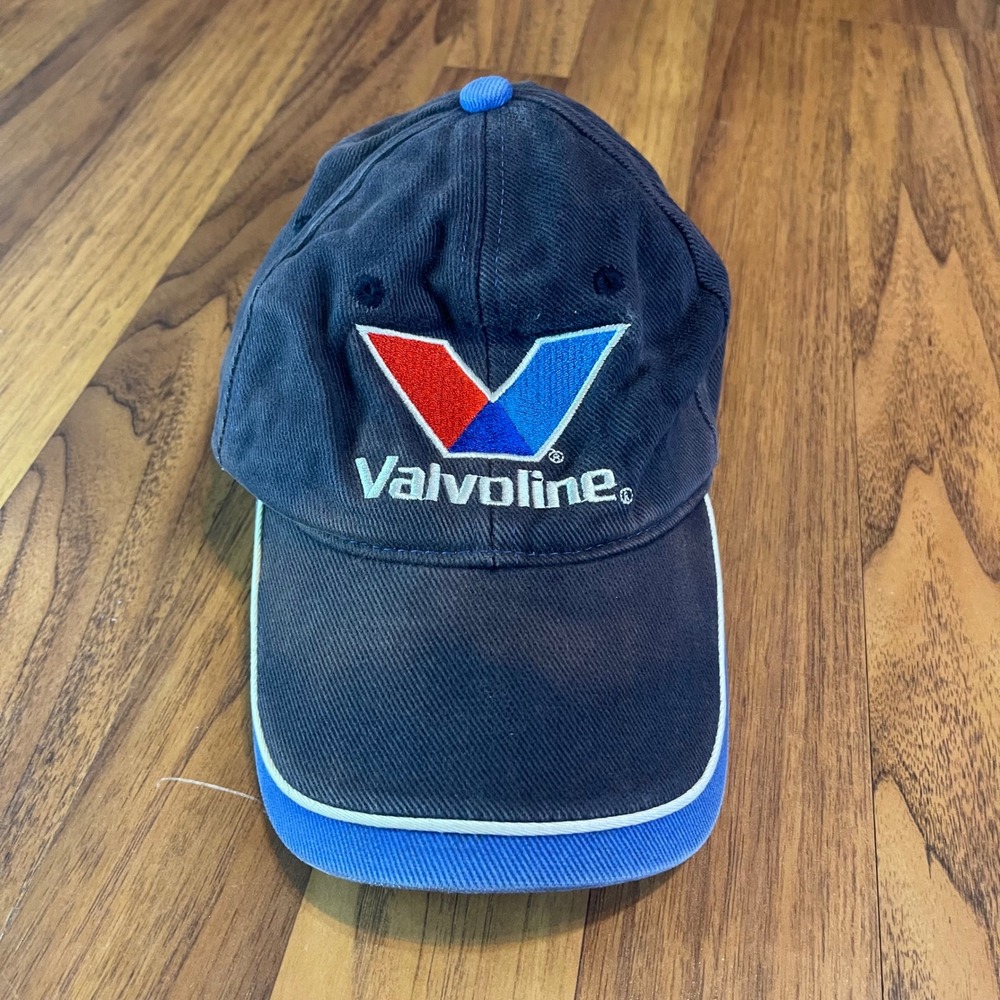 Valvoline Racing Hat Mens OSFM Navy Blue Cotton Adjustable Baseball Cap TSMGI